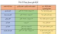 برنامه برگزاری کارگاه های نیمسال دوم ۱۴۰۴ . ۱۴۰۵